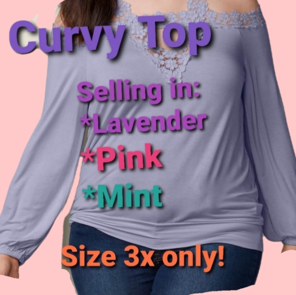 (CURVY) Lace Cold Shoulder Top (Choice of)
